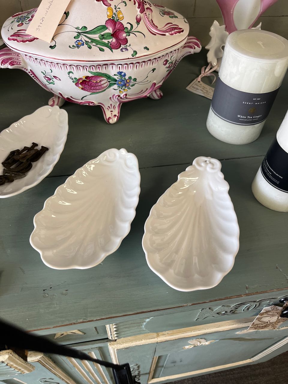 fa4128 french porcelain shell dish