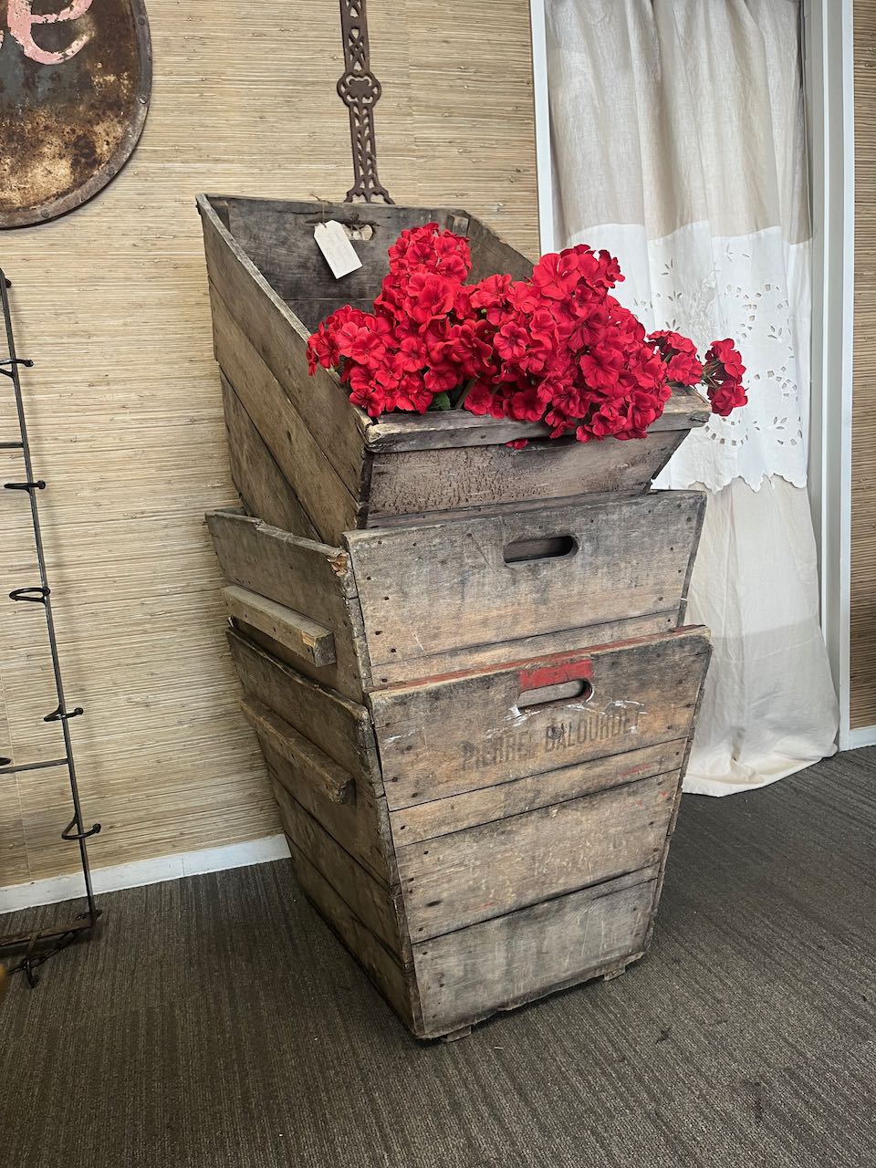 (M)  Large wooden Grape harvesting containers from Reimes, France