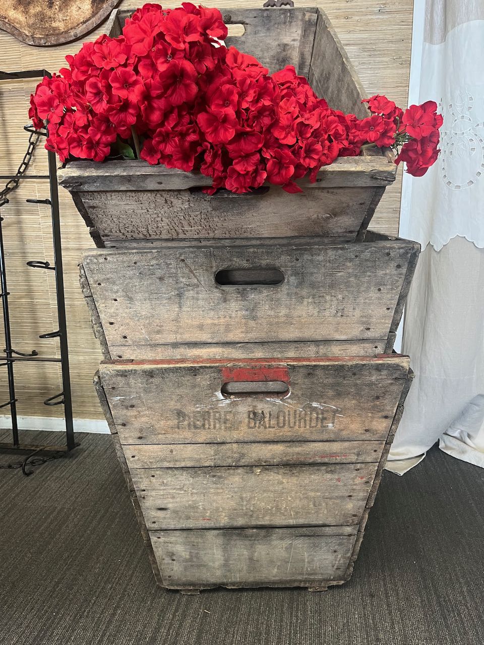 (M)  Large wooden Grape harvesting containers from Reimes, France