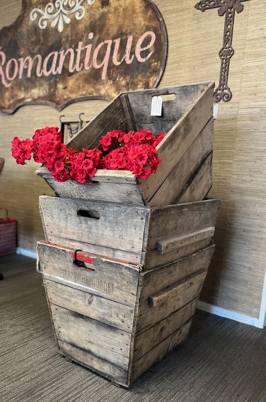 (M)  Large wooden Grape harvesting containers from Reimes, France