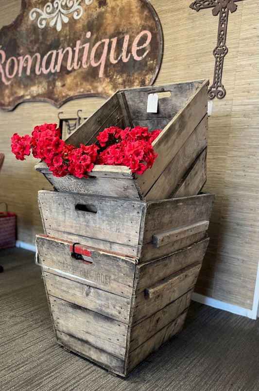 (M)  Large wooden Grape harvesting containers from Reimes, France