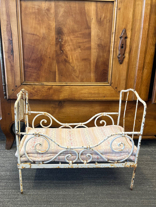 french antique doll cot with mattress