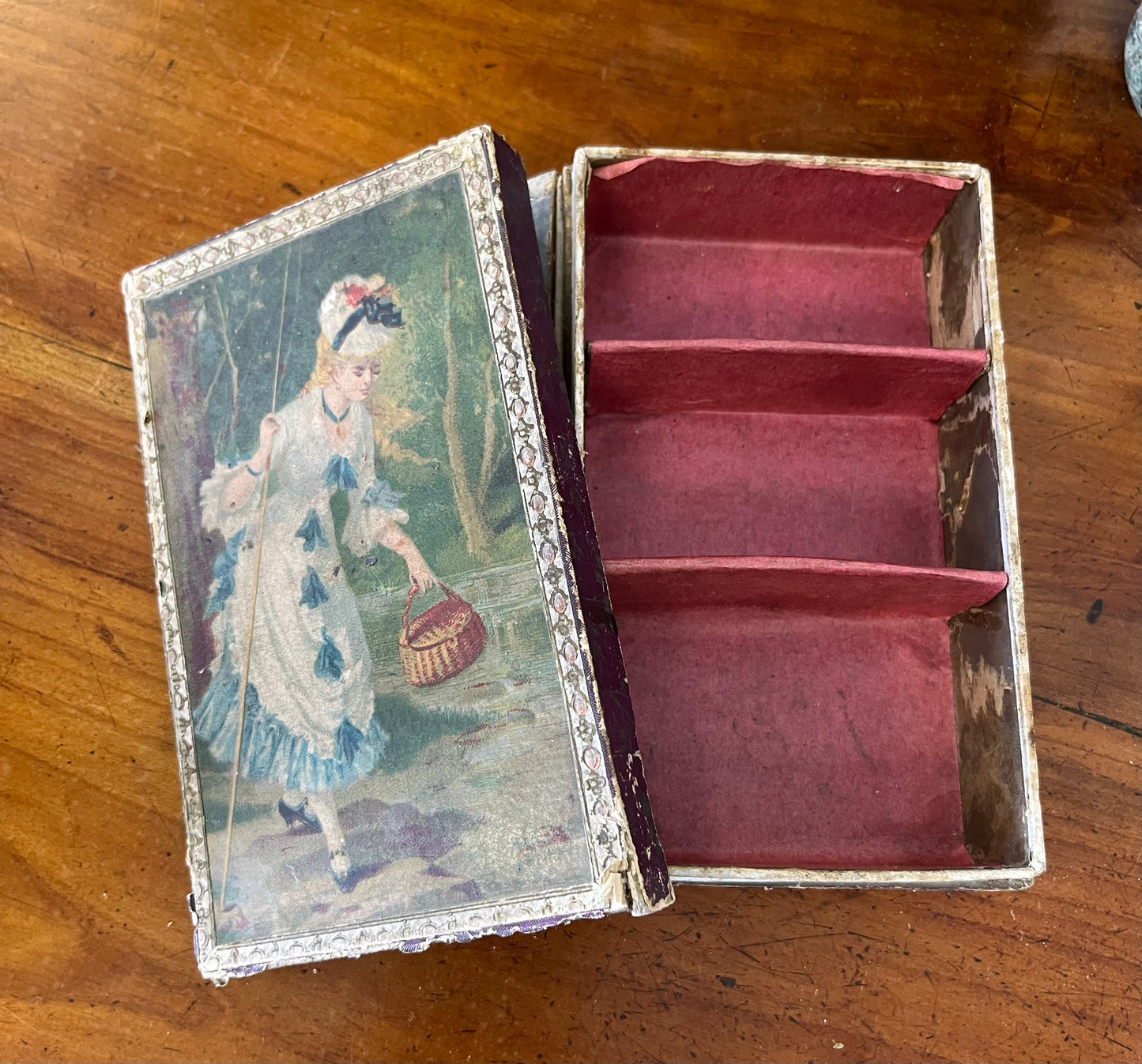 French antique paper illustrated box