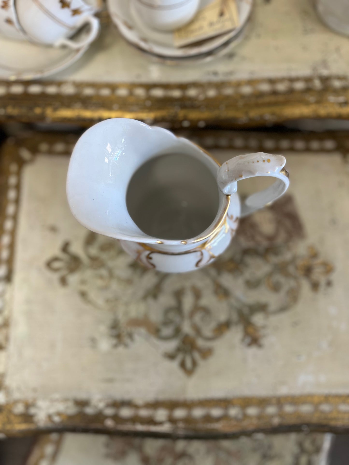 fa4505 French porcelain milk jug with gold detail