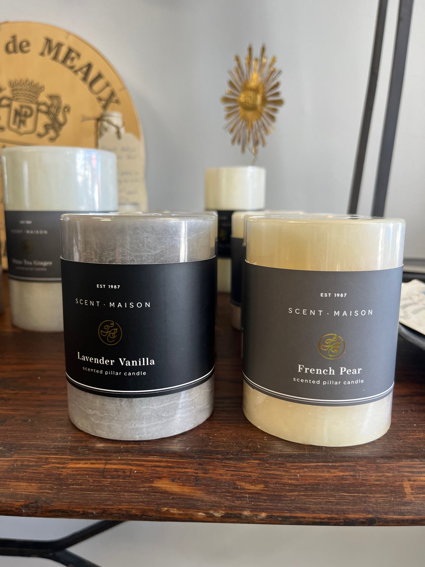 Maison pillar candle french Pear or Vanilla and Lavendar