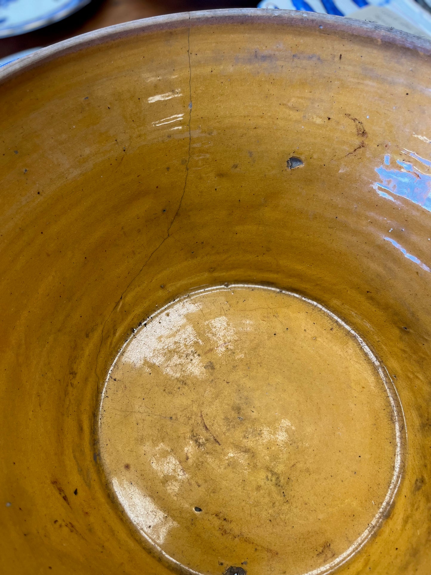 French antique dough bowl