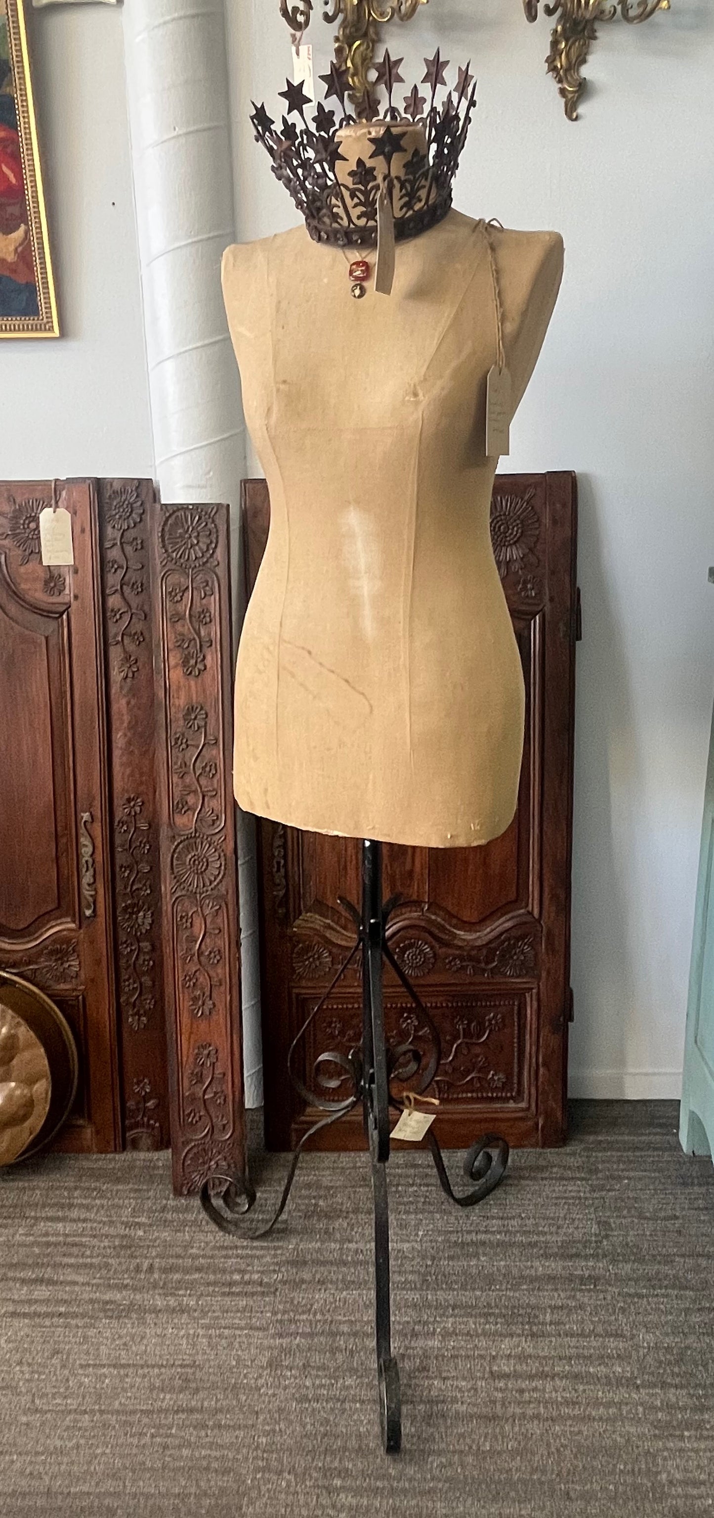 French vintage mannequin with metal legs