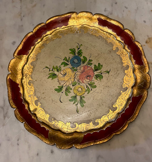 fa4343 Small french handpainted wooden tray