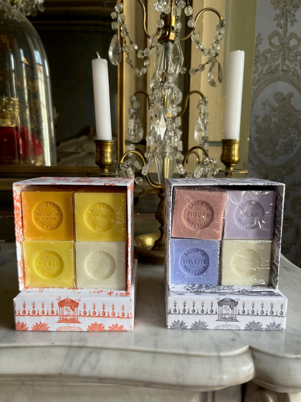 sen09 Senteurs de France Savon, JASMIN, MIMOSA, ORANGE-PAMPLEMOUSSE, VERVEINE