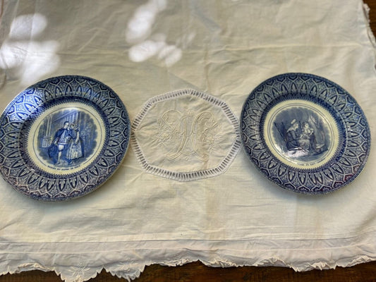 fa4502 blue and white conversation plates