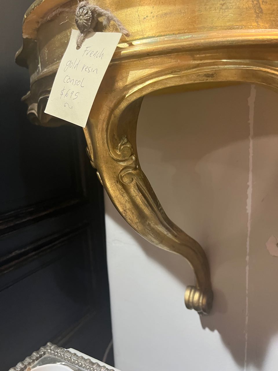 fa3602 French gold vintage wall shelf