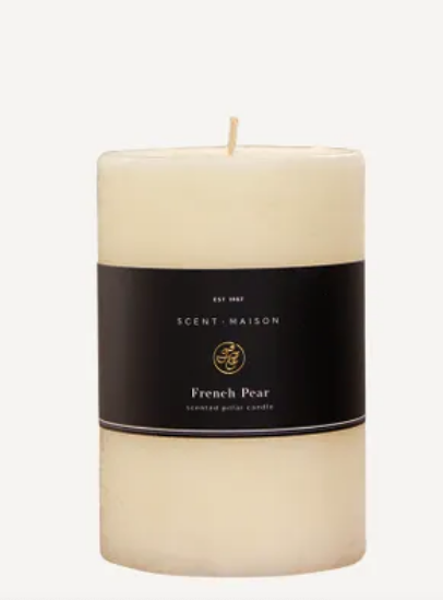 Large pillar candle French pear or Lavendar and vanilla